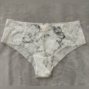 NWT Victorias Secret Pink No show Cheekster Panty Marble white